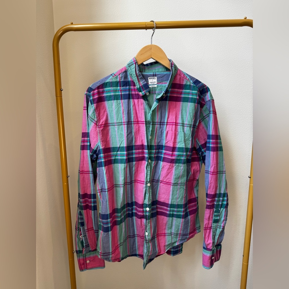 Bonobos Men’s Plaid Button-Down Shirt – Size Large 👔✨